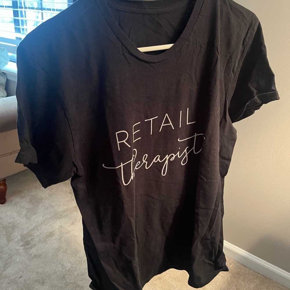 Retail Therapist Black T-Shirt